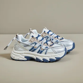 Студентски малки бели обувки 2023, Корейската версия, Нови маратонки За бягане, Ежедневни обувки на дебела подметка, Марка дамски обувки вулканизированная