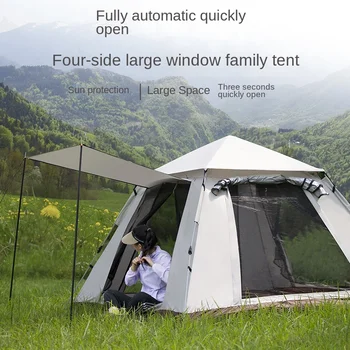 Туристическа палатка на 4-6 души Автоматични быстрооткрывающиеся водоустойчив палатки Rainfly Семейна палатка миг инсталация на открито Туристическа палатка