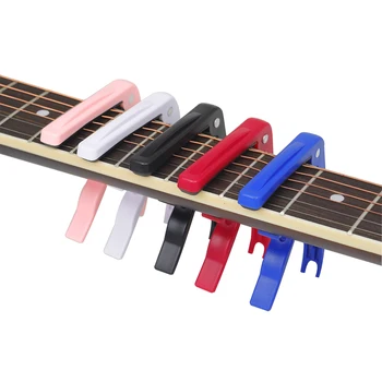 Универсални щипки за настройки Ukulele за китара Capo от ABS-пластмаса и метал, силиконова подплата Capo за защита на шията, аксесоари за китара Ukulele, резервни части