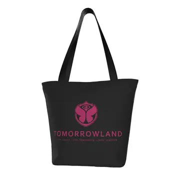Чанта за пазаруване Tomorrowland, Дамски холщовая чанта през рамо, Преносима Белгийската чанта за Фестивала на електронната денс музика, Чанти за пазаруване на продукти