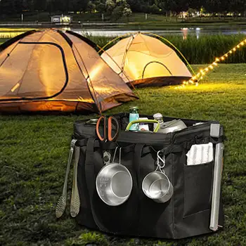 Чанта за съхранение на пикник на открито, Пътна чанта органайзер за багажника в гаража, Практичен за кемпера, пътуване, RV, стилен универсален преносим