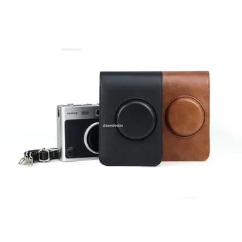 Чанта за фотоапарат Fujifilm Instax Mini EVO, ретро калъф от изкуствена кожа, чанта за защита на раменния колан, твърд кожен защитен калъф