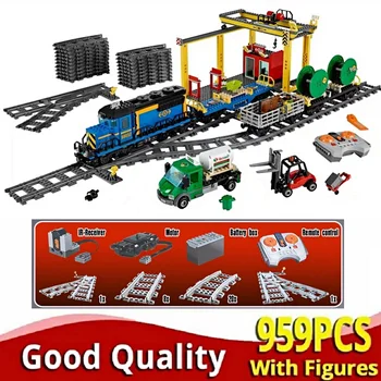 02009 02008 градския Влак Големи камиони Модел за Изграждане на Блокове, Тухли, Подарък за Рожден Ден ЗА детски играчки 1078 БР.