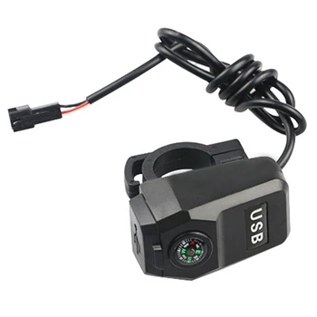 1 Бр. Електрически автомобил USB Зарядно за Кола Черен PVC С Кука За Шлем под Наем на Мотоциклет зарядно устройство ще захранване на Корона Съоръжения За Езда