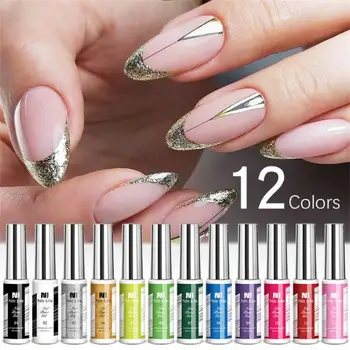 12 Цвята, 8 мл, Този гел-лак за нокти, Дизайн на ноктите, UV-led боя, Лак за рисуване на нокти, Маникюр, Лакове за рисуване на 