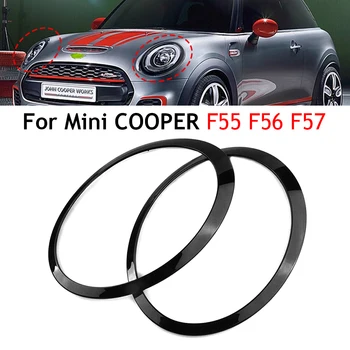 2 бр. За Mini Cooper F55 F56 F57 2014 + Гланцирано черно пръстен за фарове, панели, панел, рамка задна лампа, аксесоари за автомобили