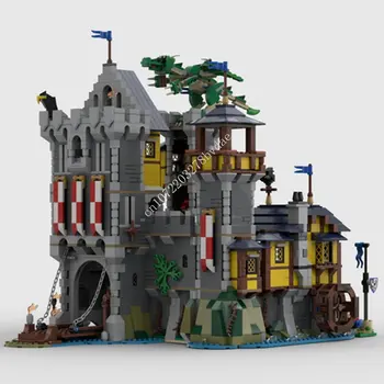 2468 бр. Строителни блокове Moc Модел на крепостта на Замъка на рицаря дракон Технически тухли си САМ 