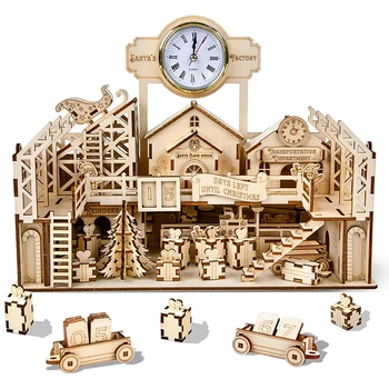 3D Дървени пъзели на Коледа Дървени Творчески механични пъзели в събирането на Дизайнери за възрастни, Детски интериор
