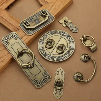 64 мм мебели за дома врата копчето в китайски стил ретро, античен бронз, подвесное пръстен, плъзгащ гардероб, скрин, шкаф, дръжка за гардероб