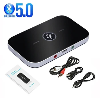 Bluetooth 5,0 Предавател Приемник Безжичен Портативен аудио плейър AUX вход RCA и 3.5 мм A2DP За телевизор, КОМПЮТЪР, Стерео Аудио Адаптер за Авто Високоговорител