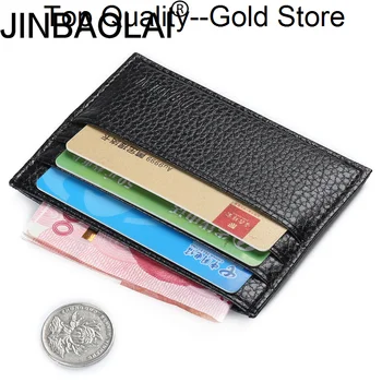 JINBAOLAI, бизнес малък портфейл от изкуствена кожа за мъже, портфейл за монети с няколко карти, автобусни комплекти, Кредитен титуляр за мъже