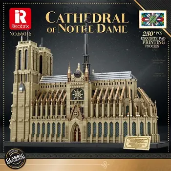 MOC Голям Катедралата Нотр дам 3D пъзел Модел на архитектура в света Набор от градивни блокове Колекция от Креативни за деца и възрастни