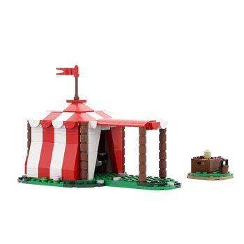 MOC Средновековни Военни Къмпинг палатки, набор от градивни елементи, Модел палатки Knightss, Обучение тухлени играчки за деца, подарък за рожден Ден за деца
