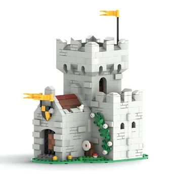 MOC Творчески Средновековни градивни елементи, на Модел на Замък, Кула, Архитектура Склад, Тухли, Монтаж със собствените си ръце, Строителна играчка, подарък за деца