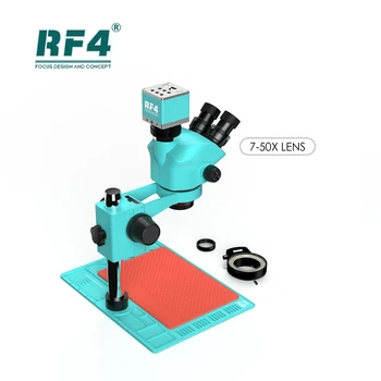 RF4 RF7050-PO4-4K микроскоп с подложка от алуминиева Сплав PO-4 и камера за 4K 7-50X Инструмент За Ремонт на телефон Непрекъсната електронна Заваряване