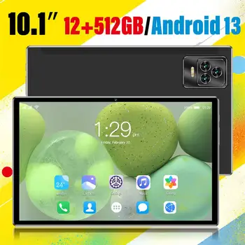 Tablet PC K60 с 10.1-инчов HD екран и Android 13 Оперативна памет: 6/8/12 GB-Вградена памет: 128/256/512 GB 24 + 48MPGPS + FM + WIFI + BT Поддръжка на двойна карта с памет 8000 mah