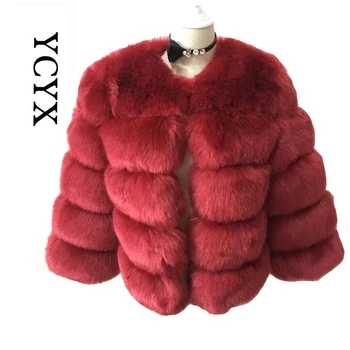 YCYX палто, изкуствена кожа дамско палто от изкуствена кожа, дамски нова горна дреха, късо палто от лисьего кожа, яке от изкуствена кожа, пушистое палто