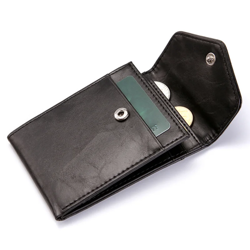 RFID Противоугонный Мъжки Портфейл Zero Творчески Калъф За Визитни Картички ID на Притежателя на Кредитната Карта Ретро Модел на Ключалката на Чантата си Стяга За Банкноти - 3