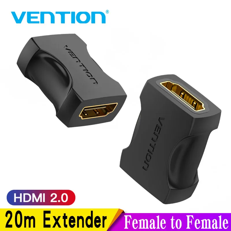 Vention Удължител HDMI Адаптер HDMI Женски Конектора 4k, HDMI 2.0 удължителен кабел Конвертор Адаптер за Монитор PS4 HDMI Кабел - 0
