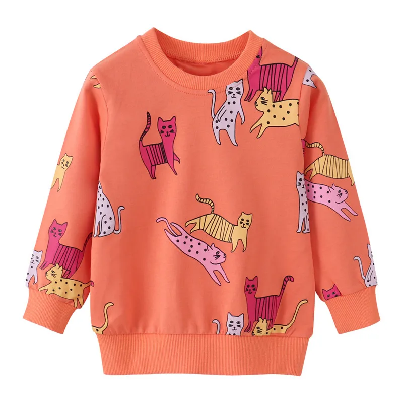 Блузи с животни за момичета на есен-пролет, Детски дрехи, зимни спортни тениски с анимационни герои, детски костюм - 1