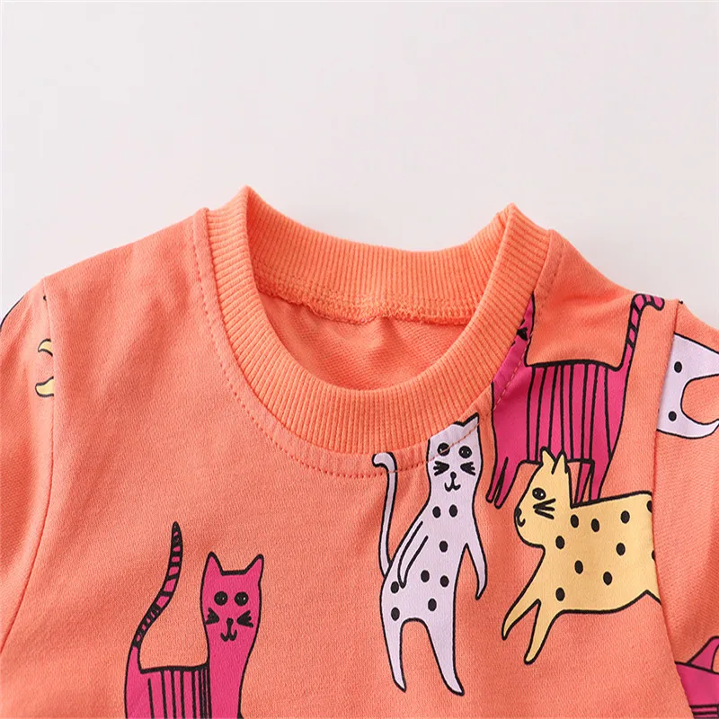 Блузи с животни за момичета на есен-пролет, Детски дрехи, зимни спортни тениски с анимационни герои, детски костюм - 2