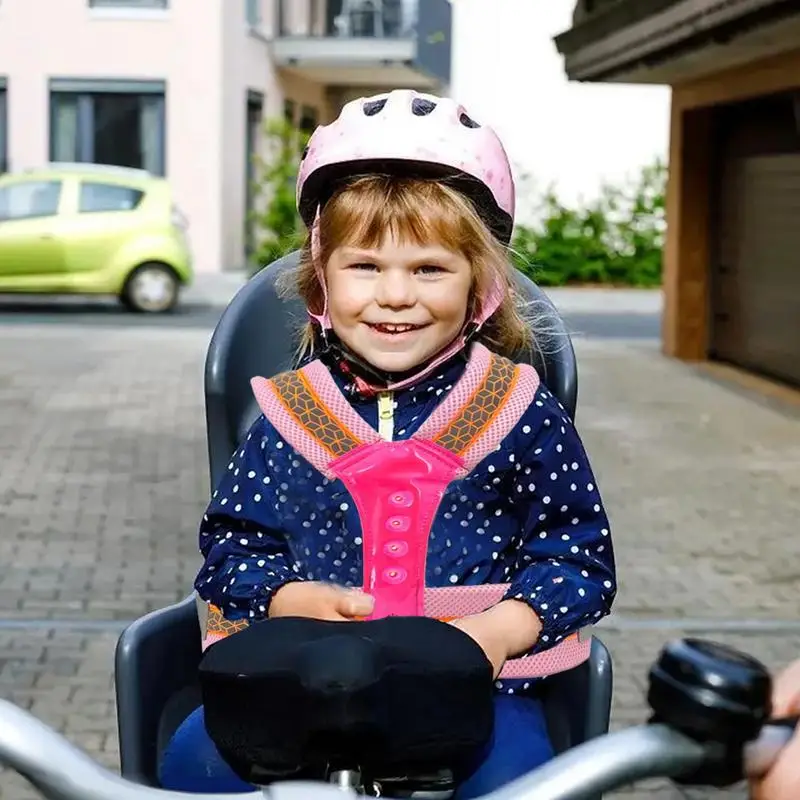 Детска Мотоциклетът Шлейка, Регулируем Велосипедна шлейка за безопасност за деца, Отразяващи Дишащи презрамки сигурност за пътници, Защита от падане - 1