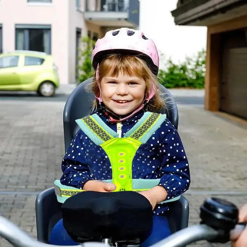 Детска Мотоциклетът Шлейка, Регулируем Велосипедна шлейка за безопасност за деца, Отразяващи Дишащи презрамки сигурност за пътници, Защита от падане - 2