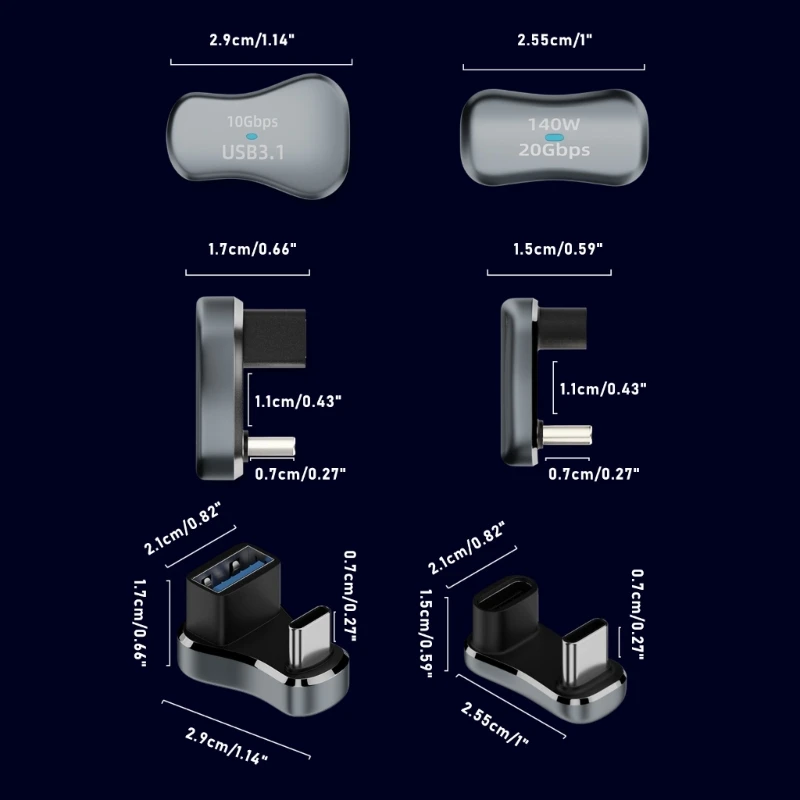 Жак Type-C с led USB адаптер-USB C Със скорост 10 Gbit /s, Подходящи за игрови конзоли Y9RF - 5
