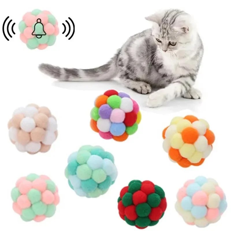 Изкуствени плюшени интерактивни играчки за котки, топки, стоки за домашни любимци, 4 см, тизерная клетка за мишки, играчки за интерактивни игри с котки. - 2