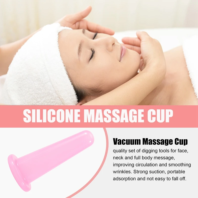 Натурален силикон баночный вакуум масажор за лице с масло Shujing, изсмукване артефакт за лице - 5