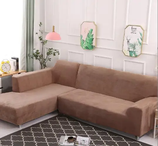 Обикновен еластичен калъф за диван L-образна форма, комбиниран калъф за дивана, калъф за дивана q896-01-13 - 0