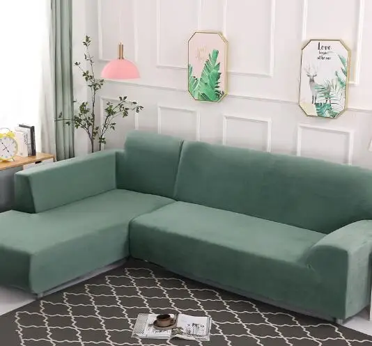 Обикновен еластичен калъф за диван L-образна форма, комбиниран калъф за дивана, калъф за дивана q896-01-13 - 1