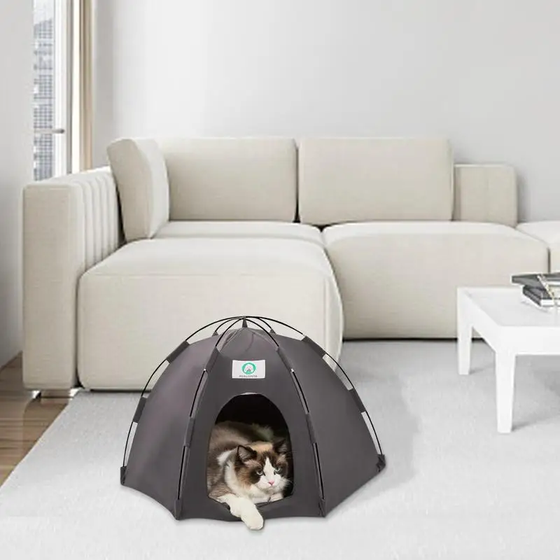 Палатка-легло за котки Водоустойчив Къща за спане на кучето Дишаща Мини-палатка за Котки Преносим Годишният Развъдник за коте Стоки за домашни любимци, на закрито и открито - 5