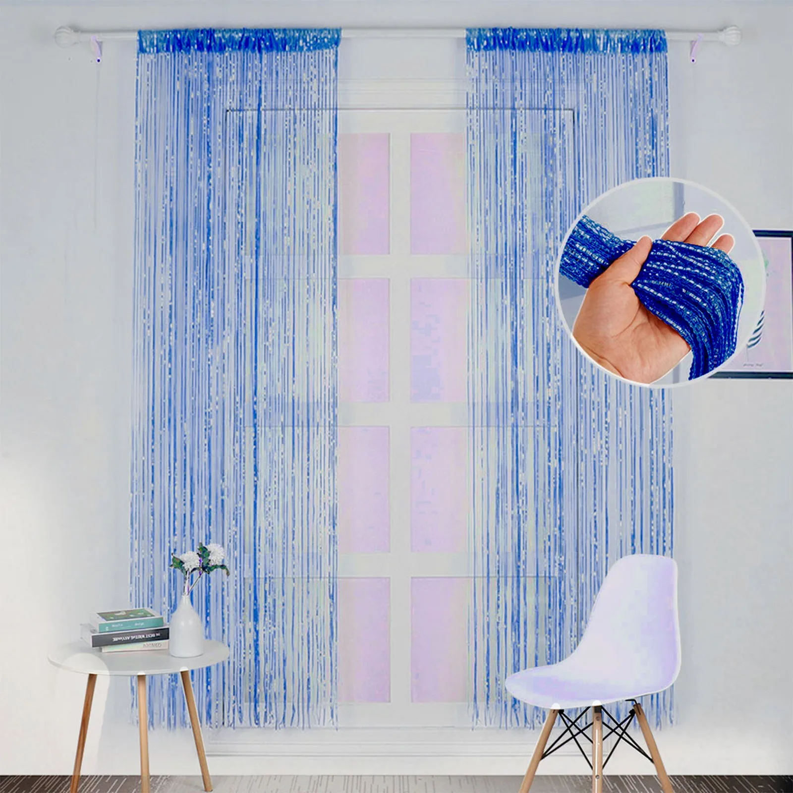 Сватбен реквизит и декорации за дома завеса Врата със сребриста нишка, елегантни и ефектни преграда за стая, невероятни завеси за душ - 3