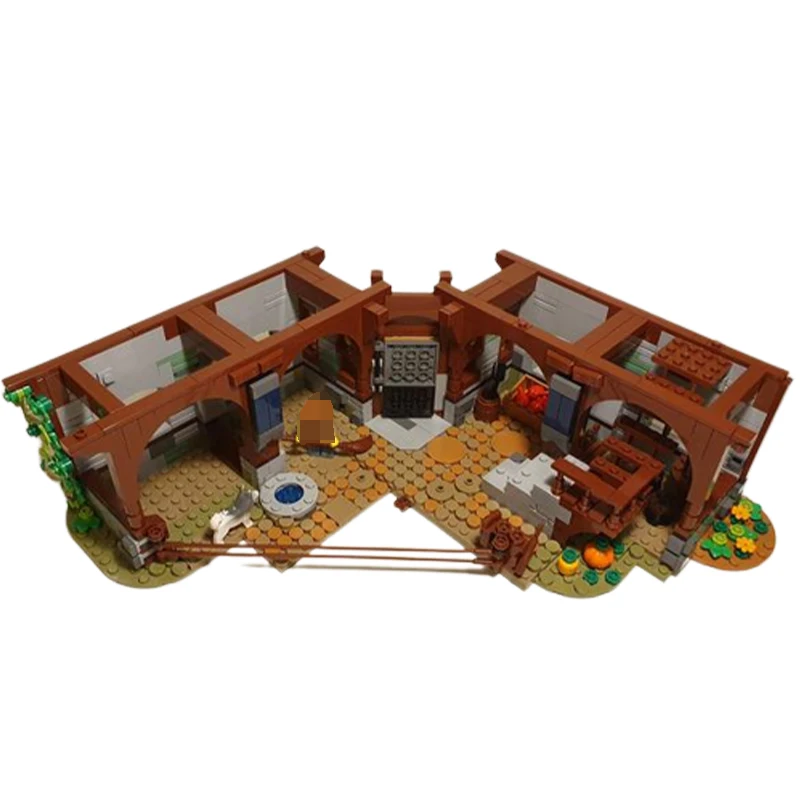 Серия от Street View MOC-94636 Средновековни конюшни, събиране на строителни блокове, експерти, образователни пъзели висока сложност, тухлени играчки, подаръци - 2