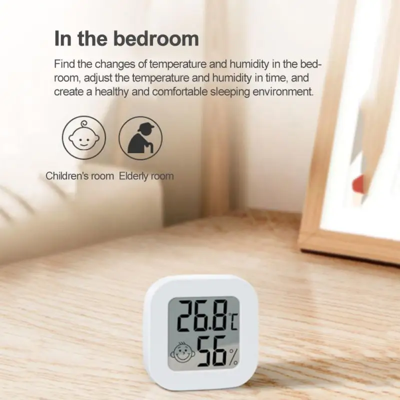 Цифров термометър, Влагомер Електронен измерител на температурата и влажността в помещението, сензор за близост, измервателна станция за дома - 0