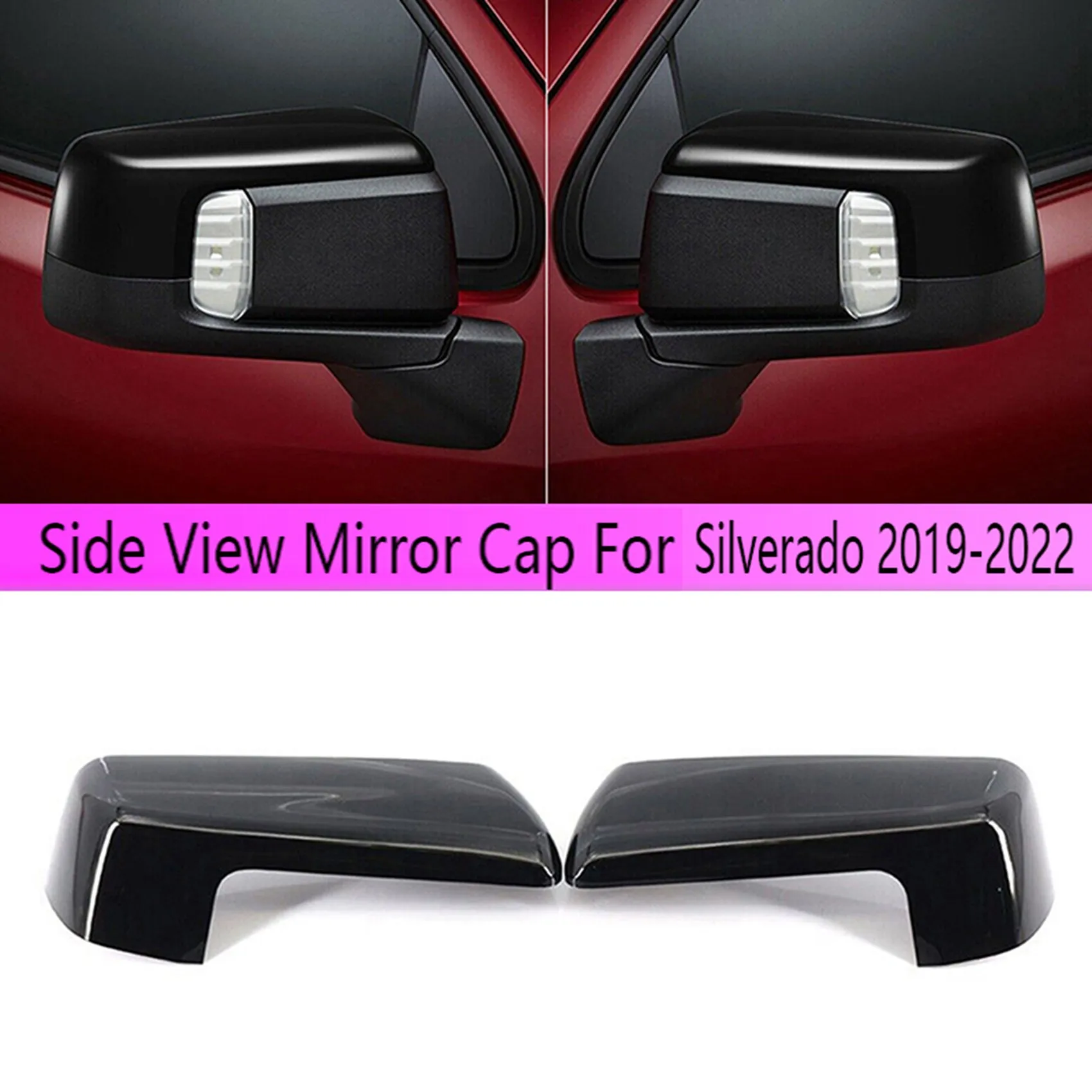 Черна капачка Огледало Странично вид на Колата, Капак, Странични огледала, Врати за Chevrolet Silverado 2019-2022 84469252 84328137 - 3