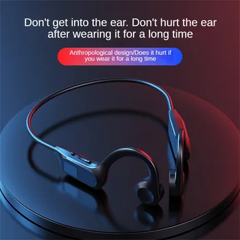 Безжични слушалки слушалки с костна проводимост Bluetooth 5.3 Водоустойчива спортна слушалки с микрофон за тренировки, джогинг и шофиране