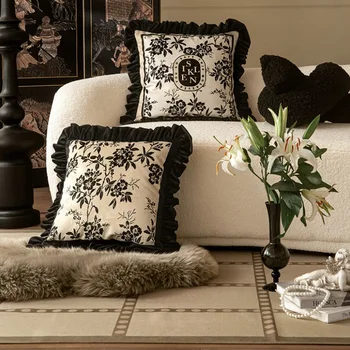 Възглавници с цветя, калъфка за възглавница във френски стил, Кадифе декоративна калъфка за дивана 45x45 55x55, декорация за дома в Хола