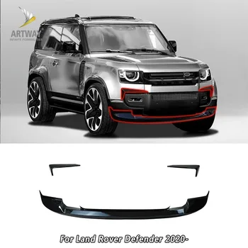 За Land Rover Defender 90/110 2020 2021 2022 2023 Висококачествен ABS Черна Броня Предна Устна Вятърна Нож Спойлер на Защитно покритие