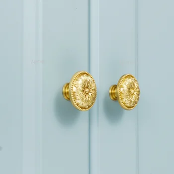 Златна Врата копчето на Кабинета Дръжки на Чекмеджета Декор Мебелни Дръжки, Аксесоари Латунная Дръжка Лека Луксозна Масивна Дръжка Кухненски Шкафа
