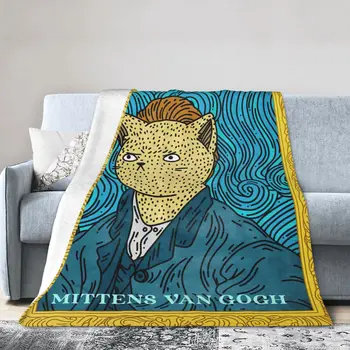 Известната картина с изображение на котки-Плакат на Винсент Ван Гог, Покривки за легла, Фланелевое одеяло, Фланелевое одеало, Одеала за кондициониране на въздуха
