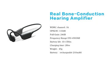 Истинският 16-канален цифров слухов апарат, с костна проводимост, Bluetooth-усилвател, приложение за независима настройка на телефона и музика