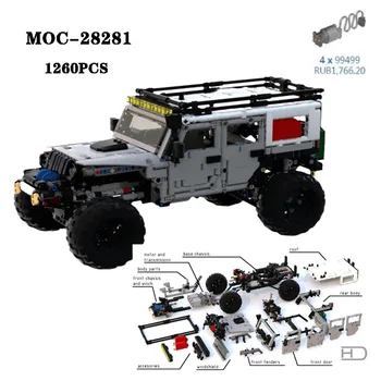 Класически MOC-28281 блок 4 × 4 Джип, за да се движат по неравен терен В Събирането на Играчка модел За Възрастни, Детска играчка За Рожден Ден, подарък за Коледа