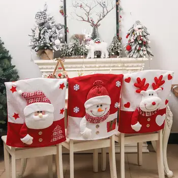 Коледен калъф За Стола на Дядо Коледа, Снежен човек, Дизайн Лосове, Очарователно Празнична украса за Стол