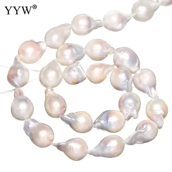 Култивирани сладководни перли в стил барок, етнически 10-11 мм, естествени бели перли, направи си сам, за колиета, гривни, бижута, 15 Инча