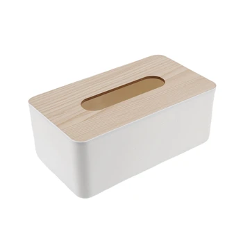 Кутия за салфетки с дървен капак, кутия за хигиенна хартия, кутия за салфетниц от масивна дървесина, проста и модерна кутия за салфетки