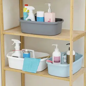 Кутия за съхранение на инструменти, Голям кош за съхранение в банята, Модерна Количка за съхранение в банята с ергономична дръжка за шампоан