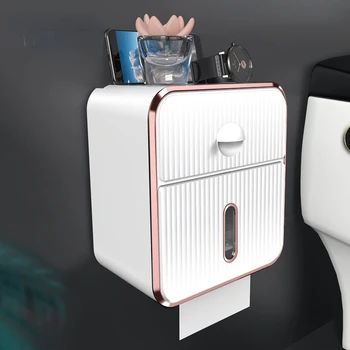 Кутия за съхранение на Тоалетни Стенни Скоростна Кухненски Стойка за съхранение на хартия, Без перфорация, Държач за баня, Кърпа, Водоустойчив Баня