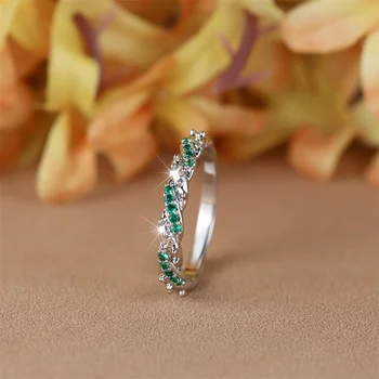 Луксозно Дамско пръстен с Розови кристал, Очарователни пръстени ангажимент е Сребърен цвят с Кръстосана линия За жени, Модерен Малък пръстен с камък циркониевым